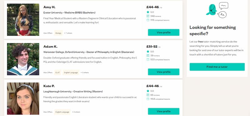 MyTutor-profiles