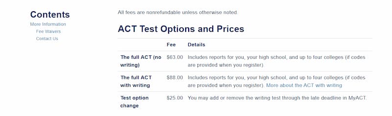 ACT-pricing