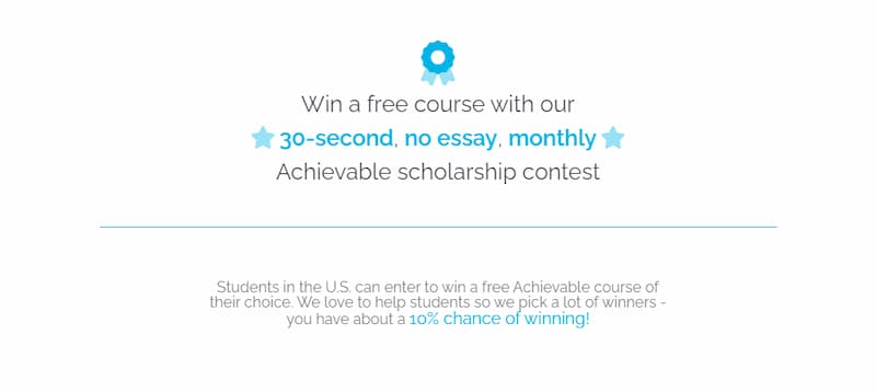 Achievable win a free course