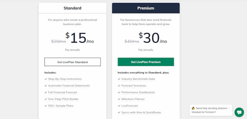 BusinessPlanPro-pricing