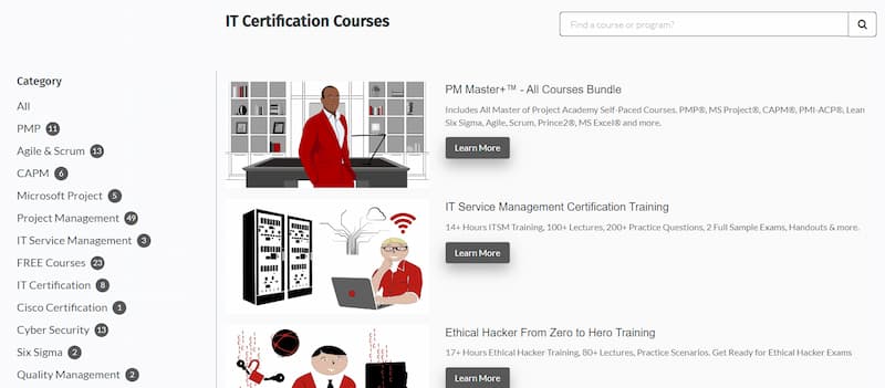 Master of project IT certification courses