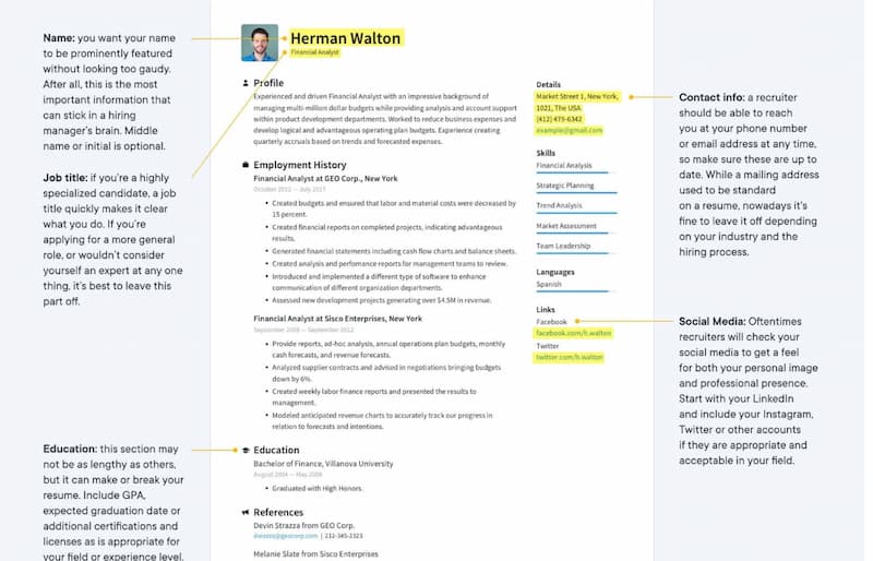 Resume.io example