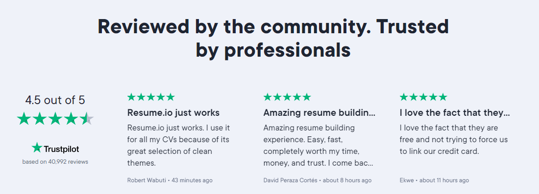 Resume.io reviews