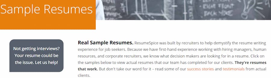 ResumeSpice - sample resumes