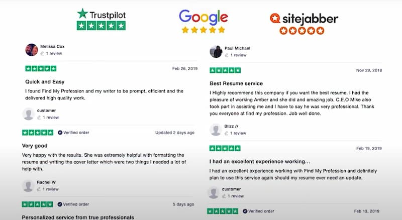 FindMyProfession trustpilot