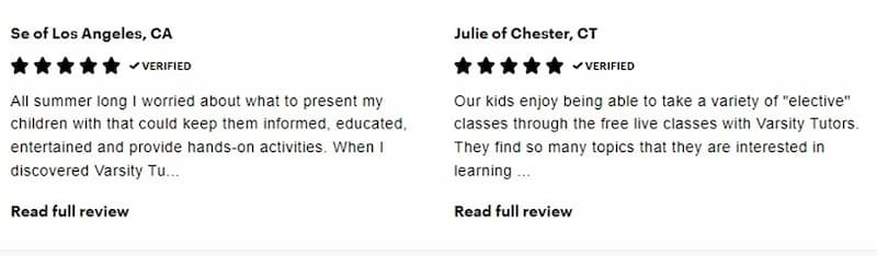 VarsityTutors reviews