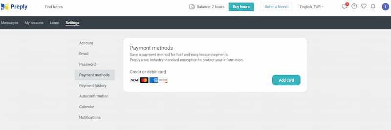 preply payment methods