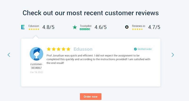 Edusson customer reviews