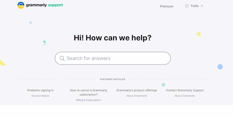 Grammarly support