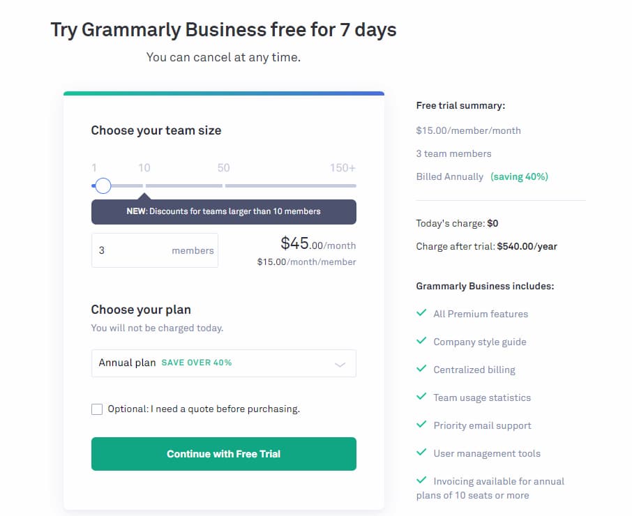 Grammarly try free