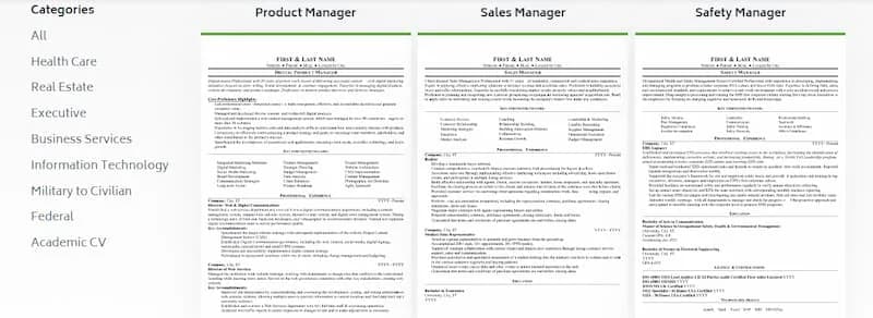 resumeedge samples