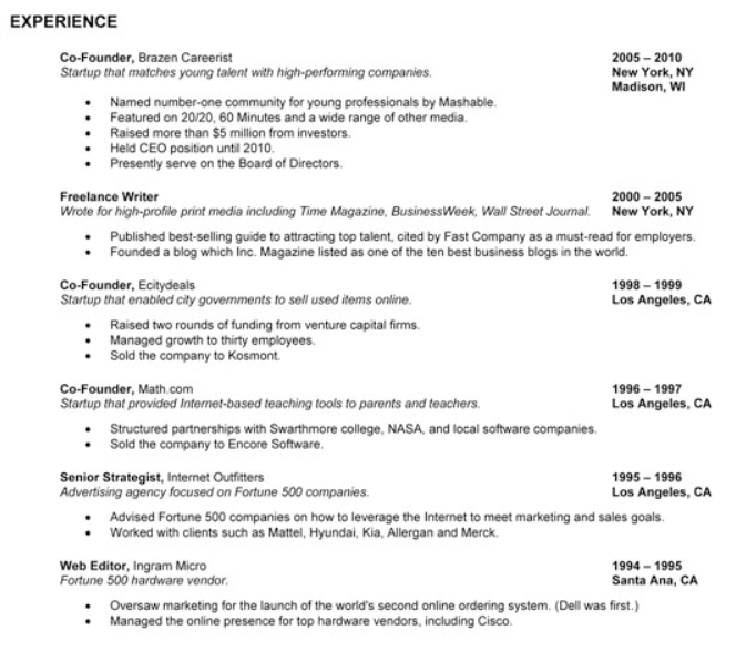 how-to-put-startup-experience-on-resume