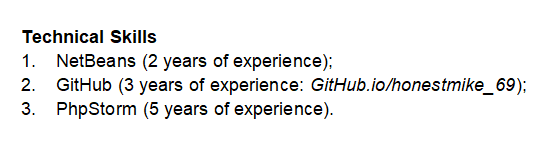GitHub-on-Resume-skills