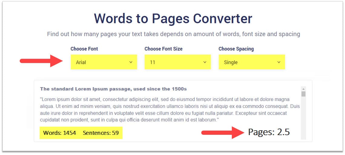 words to pages converter