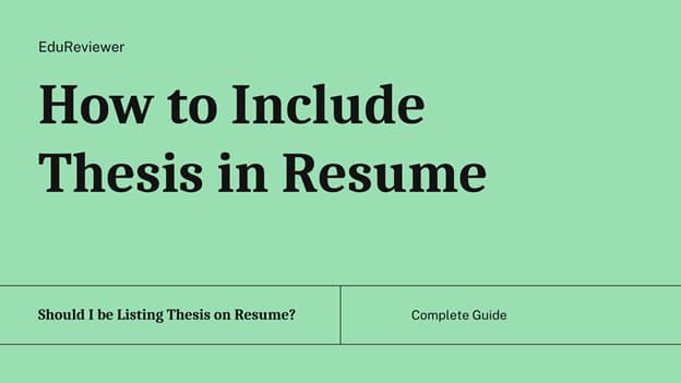 what is thesis in resume