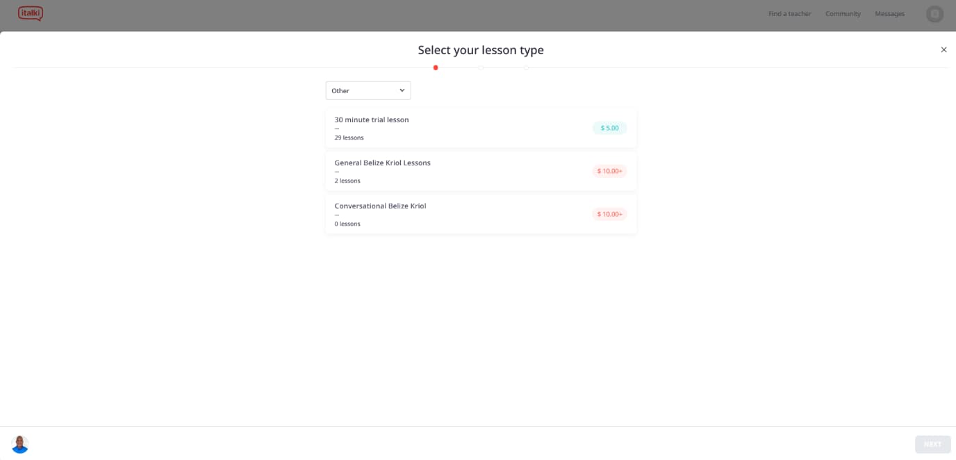 italki select lesson