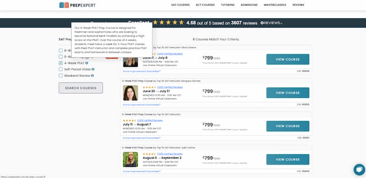 prepexpert courses SAT details