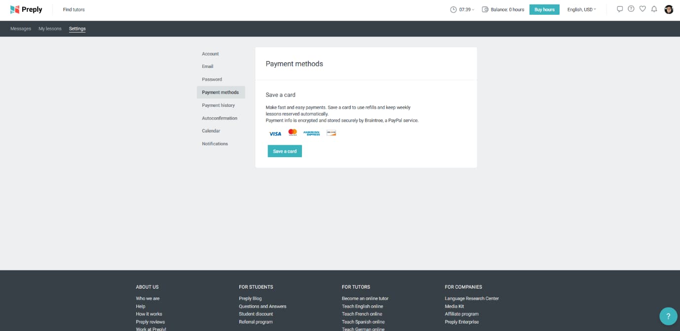 Preply payment methods