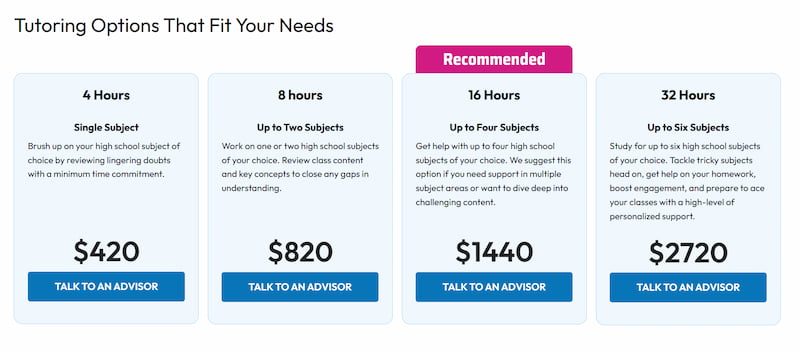 prepscholar private tutoring prices