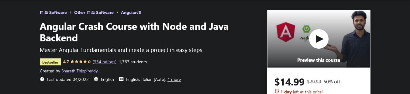angular crash course with node and java