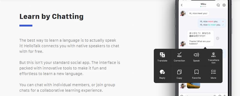 HelloTalk learn by chatting