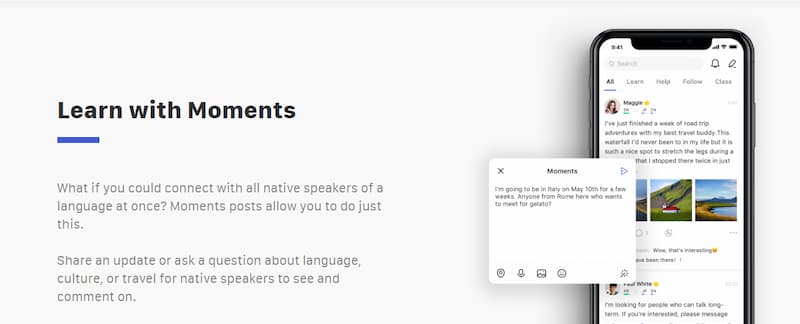 hellotalk learn with moments