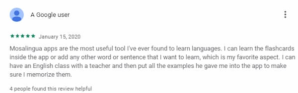 mosalingua google review