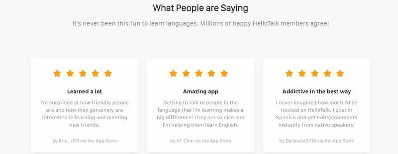 HelloTalk user reviews