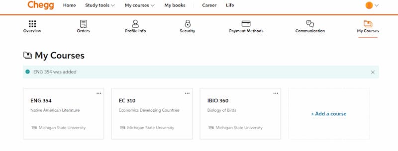 Chegg-my-courses