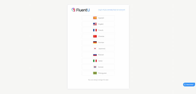 FluentU languages