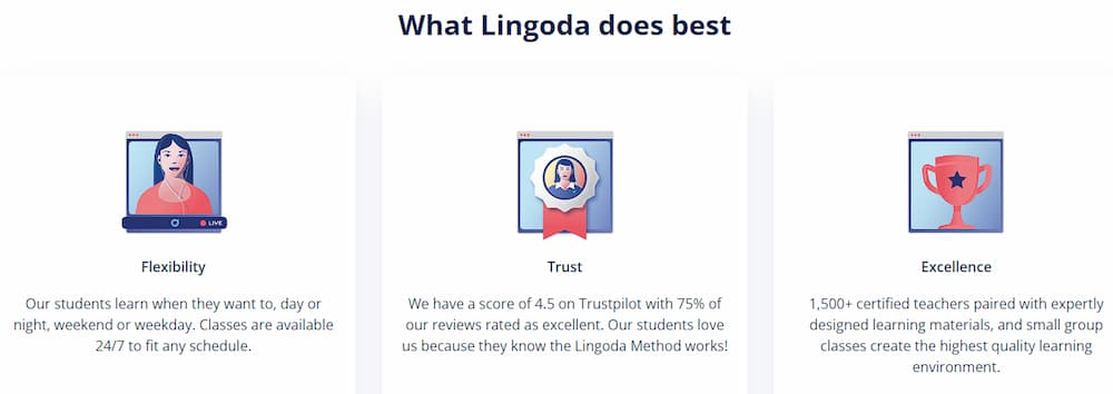 What Lingoda does best