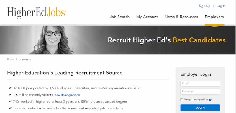 HigherEdJobs leading recruitment source