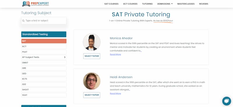 PrepExpert private tutoring
