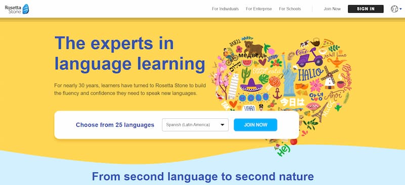 Rosetta Stone language learning