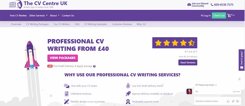 The CV Centre UK writing services