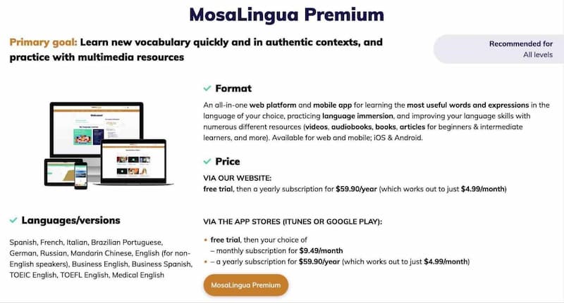 mosalingua-premium-plan