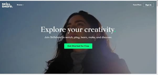 skillshare main page