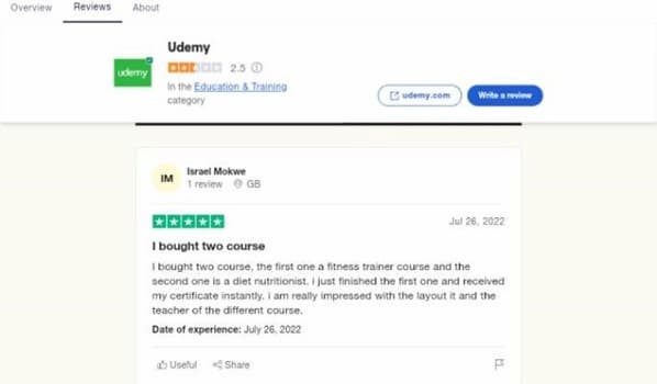 udemy review