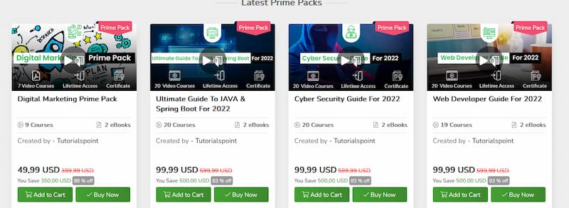TutorialsPoint Prime Packages