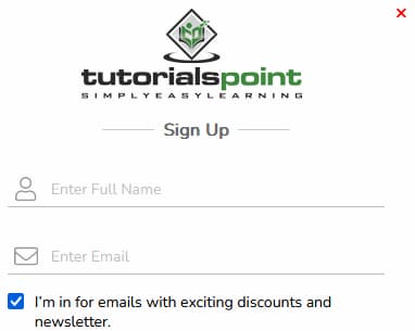 TutorialsPoint Sign Up