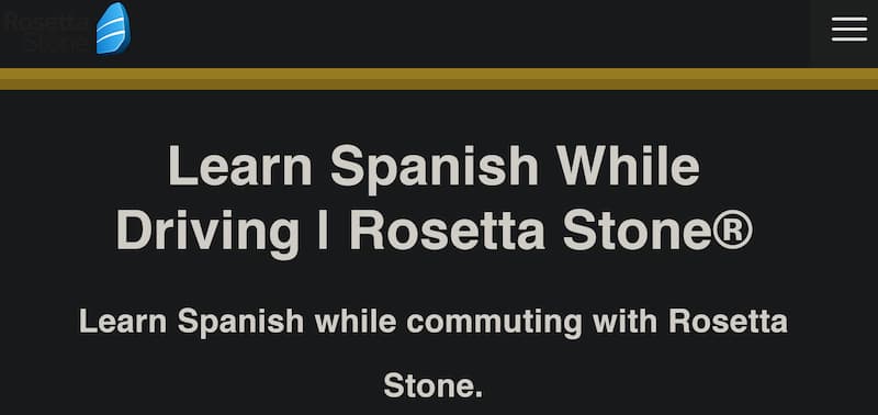 can you use rosetta stone while driving