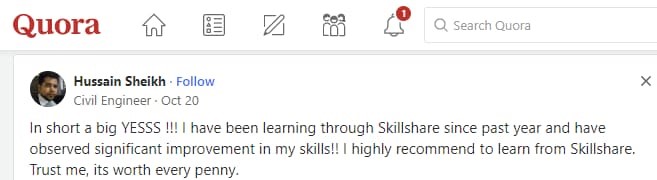skillshare quora review