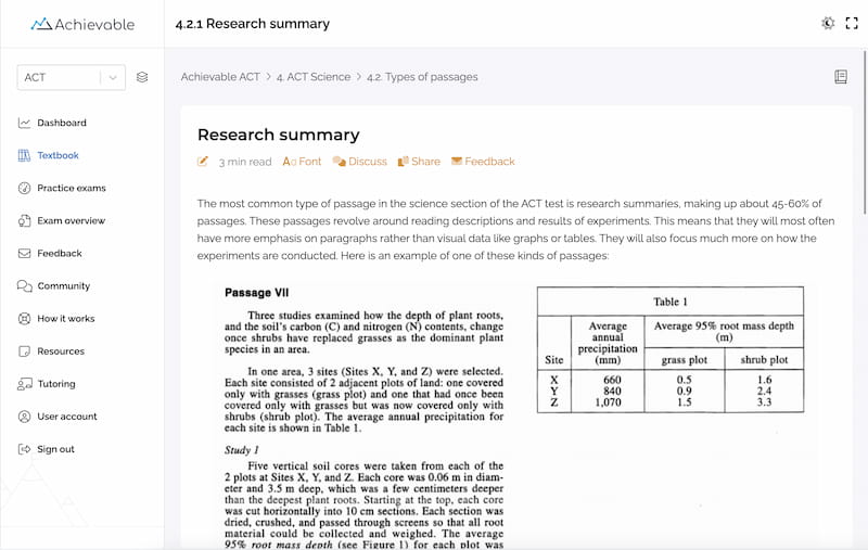 Achievable ACT Science