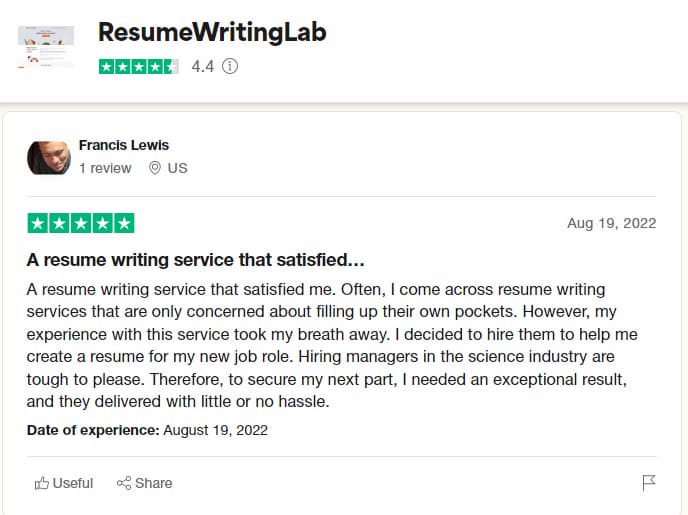 Resume Writing Lab reviews