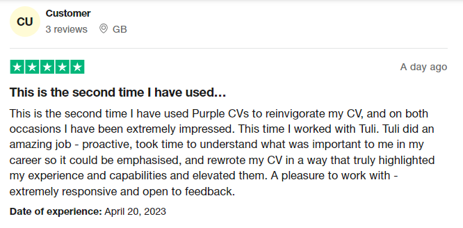 purplecv feedback
