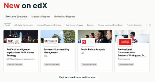 edX new courses