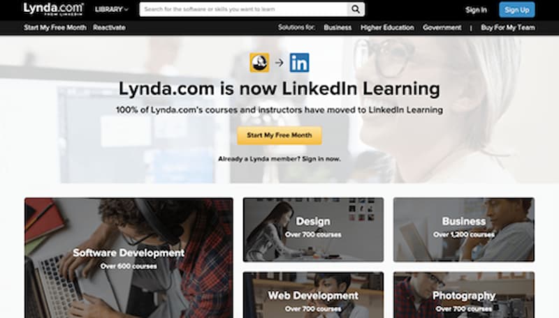 lynda main page