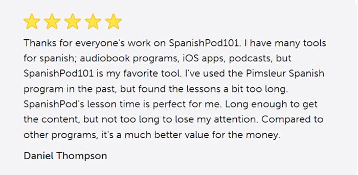 spanishpod101 feedback