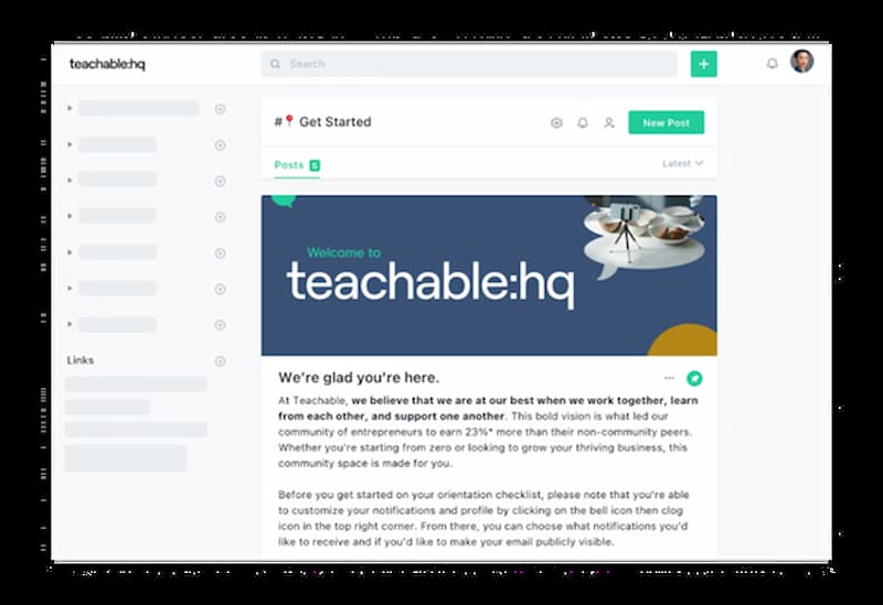 teachable main page