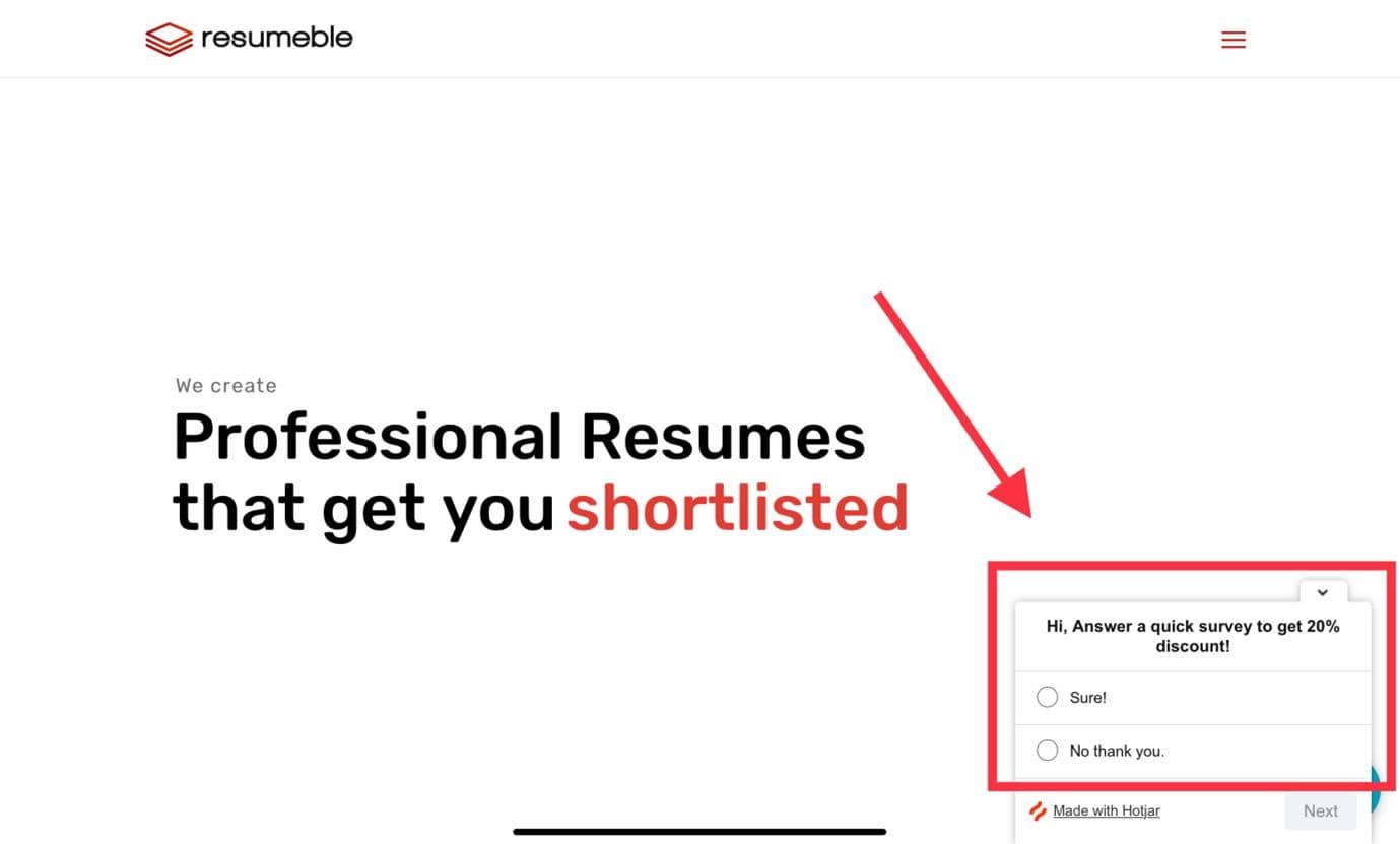 resumeble-discount-survey